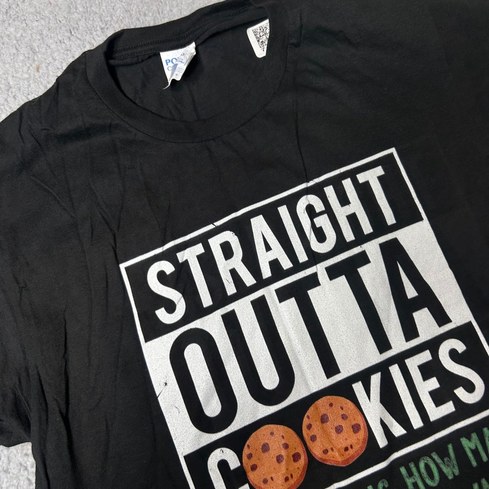 New Straight Outta Cookies Graphic‎ T-Shirt Mens S Black Girl Power Funny Tee
